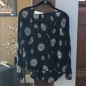 Flowy Black Printed Shirt